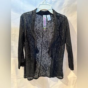 Navy blue lace blazer